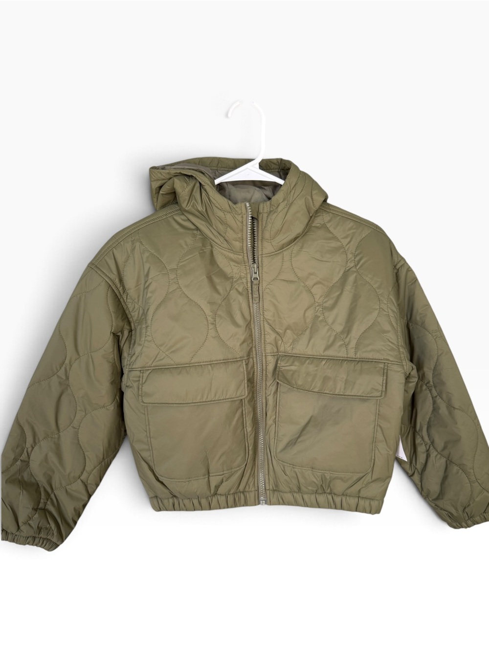 NWT Old Navy Quilted Water Resistant Hooded Puffer Jacket - Green - Large